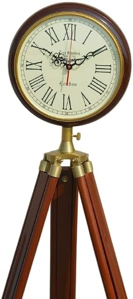 Antique Style Clock with Wooden Adjustable Tripod 70 inches Grandfather Floor Clock for Home Indoor Decor