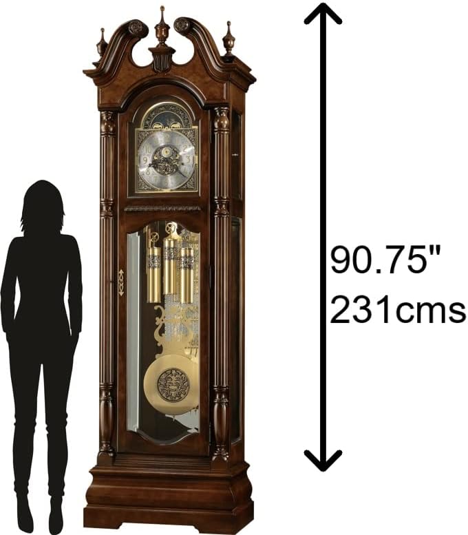Howard Miller Vuchinich Grandfather Clock II, Wood Finish with Triple Chime Movement Floor Clocks, Swan-Neck Pediment Perfect for Home Decor, Living Room & Office Heirloom Modern Timepiece
