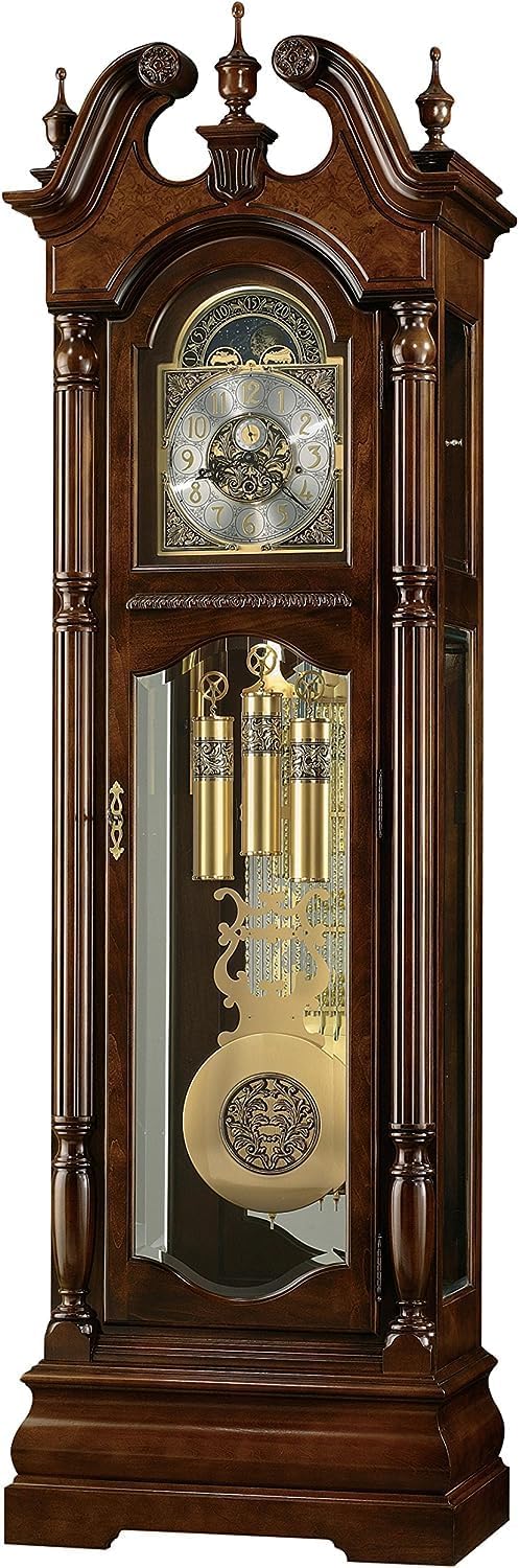 Howard Miller Vuchinich Grandfather Clock II, Wood Finish with Triple Chime Movement Floor Clocks, Swan-Neck Pediment Perfect for Home Decor, Living Room & Office Heirloom Modern Timepiece